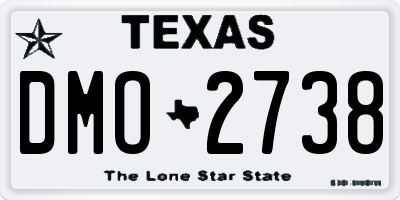 TX license plate DMO2738