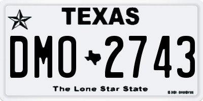 TX license plate DMO2743