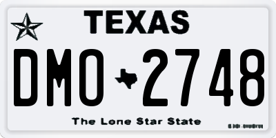 TX license plate DMO2748