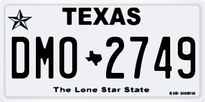 TX license plate DMO2749
