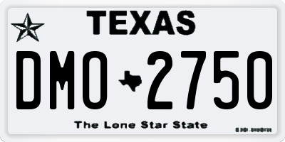 TX license plate DMO2750