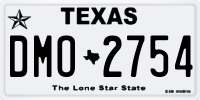 TX license plate DMO2754