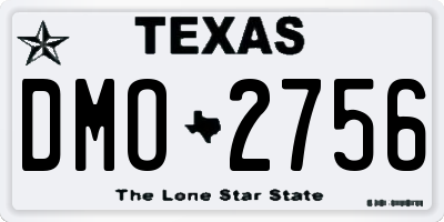 TX license plate DMO2756