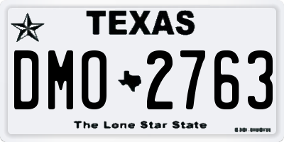 TX license plate DMO2763
