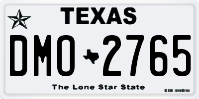 TX license plate DMO2765