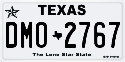 TX license plate DMO2767