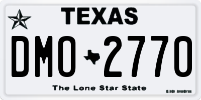 TX license plate DMO2770