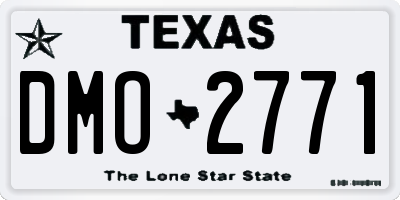 TX license plate DMO2771