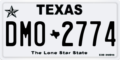 TX license plate DMO2774
