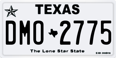 TX license plate DMO2775