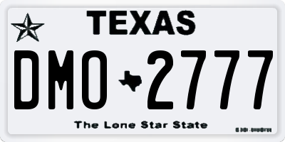 TX license plate DMO2777