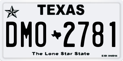 TX license plate DMO2781