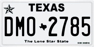 TX license plate DMO2785