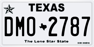 TX license plate DMO2787