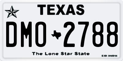 TX license plate DMO2788