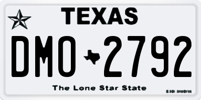 TX license plate DMO2792