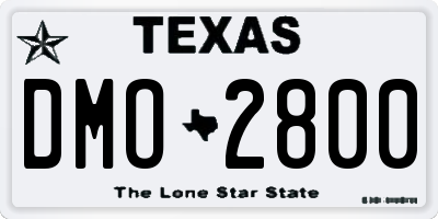 TX license plate DMO2800