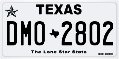 TX license plate DMO2802