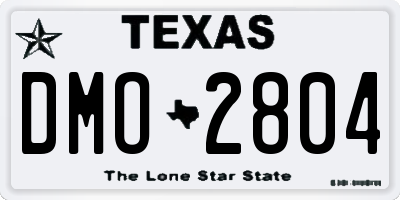 TX license plate DMO2804