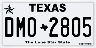 TX license plate DMO2805