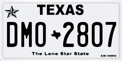 TX license plate DMO2807