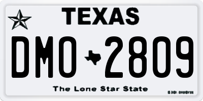 TX license plate DMO2809