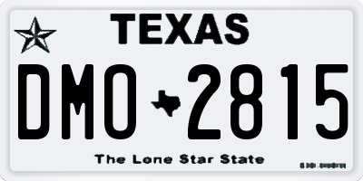 TX license plate DMO2815