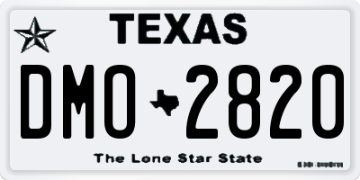TX license plate DMO2820