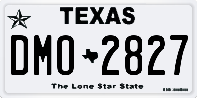 TX license plate DMO2827