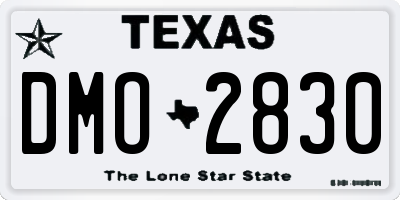 TX license plate DMO2830
