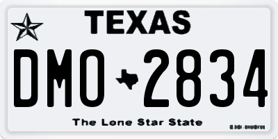 TX license plate DMO2834