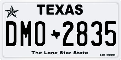 TX license plate DMO2835