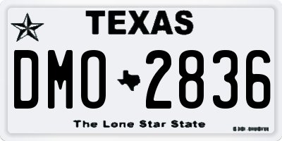 TX license plate DMO2836