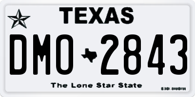 TX license plate DMO2843