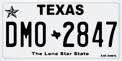 TX license plate DMO2847