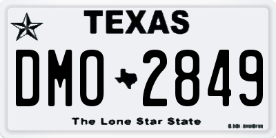TX license plate DMO2849