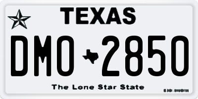 TX license plate DMO2850