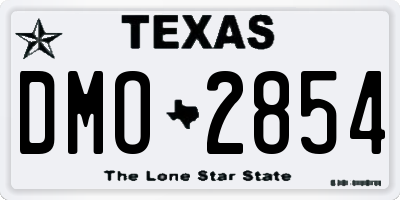 TX license plate DMO2854