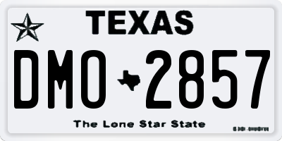 TX license plate DMO2857
