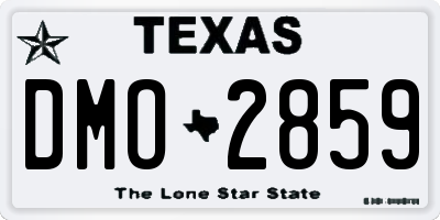 TX license plate DMO2859