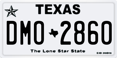 TX license plate DMO2860