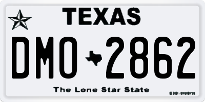 TX license plate DMO2862