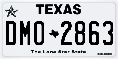 TX license plate DMO2863