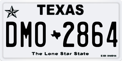 TX license plate DMO2864