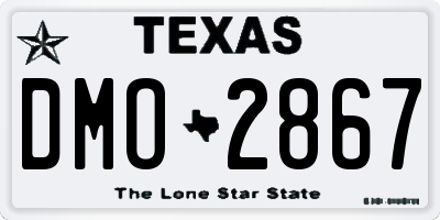 TX license plate DMO2867