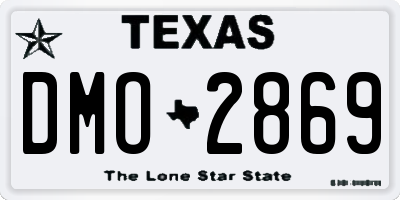 TX license plate DMO2869