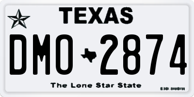 TX license plate DMO2874