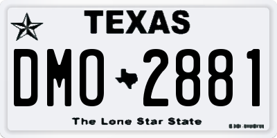 TX license plate DMO2881