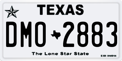 TX license plate DMO2883