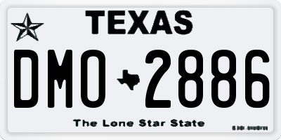 TX license plate DMO2886